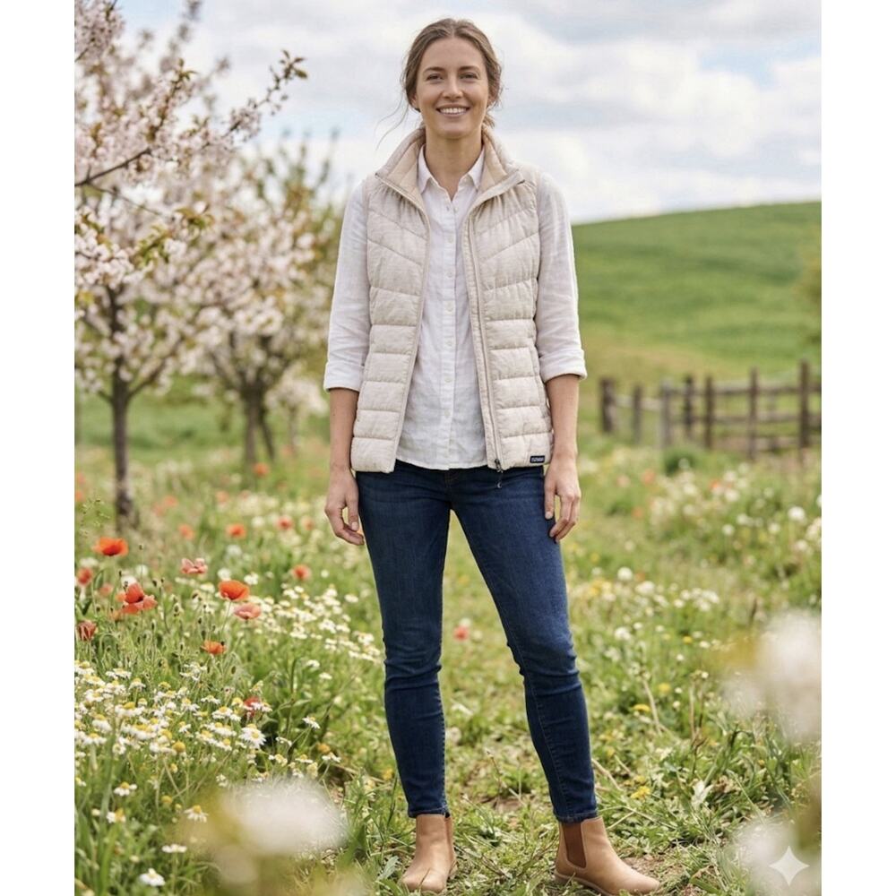 Be Boundless Vest Women Size Large Puffer Quilted Lightweight Full Zip